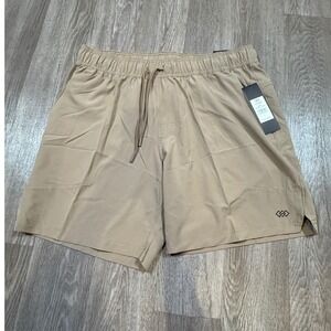 LEG3ND Mens Stretch Shorts Tan Khaki 7 Inch Inseam Size L MSRP $36